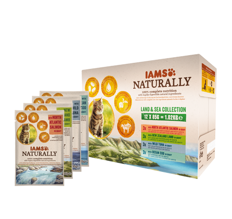 Iams Cat Naturally Land & Sea in Gravy 12 x 85 g