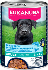 Eukanuba wet food adult trout with sweet potatoes koiralle 400 g