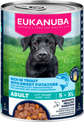 Eukanuba wet food adult trout with sweet potatoes koiralle 400 g