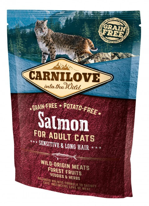 Carnilove Salmon for Adult Sensitive & Long Hair kissoille 400 g PÄIVÄYSTARJOUS