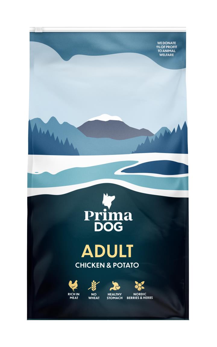 PrimaDog Adult Kana-peruna aikuisille koirille 10 kg