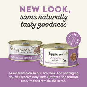 Applaws Kissa Makrilli & Sardiini purkki 24 x 70g