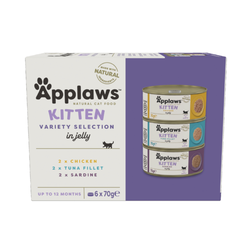 Applaws Kissa Kitten lajitelma Jelly 6 x 70 g