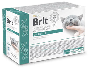 Brit Veterinary Diet Pouch Sterilised with Salmon kissalle 85 g MAISTELUPAKKAUS