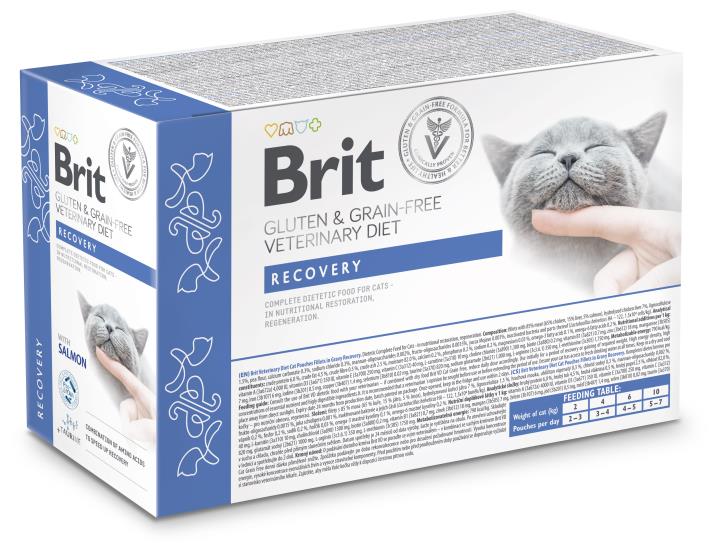 Brit Veterinary Diet Pouch Recovery with Salmon kissalle 85 g MAISTELUPAKKAUS