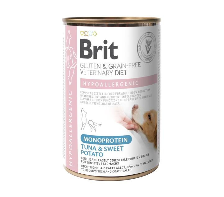 Brit Veterinary Diet Hypoallergenic Tuna & Sweet Potato koiralle 400 g MAISTELUPAKKAUS