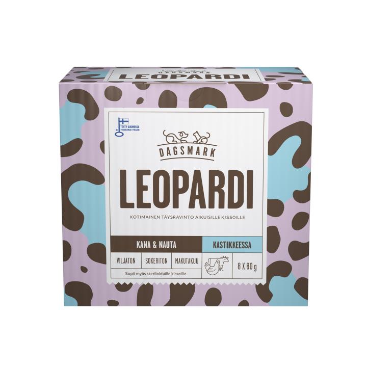 Dagsmark Leopardi kana-nauta kastikkeessa kissalle 8 x 100g