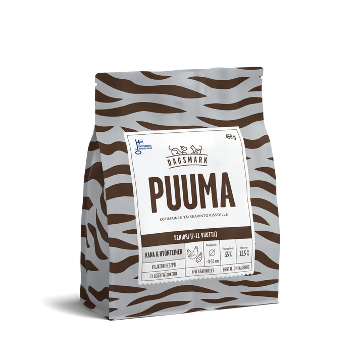 Dagsmark Puuma viljaton kana-hyönteinen seniorikissoille 450 g