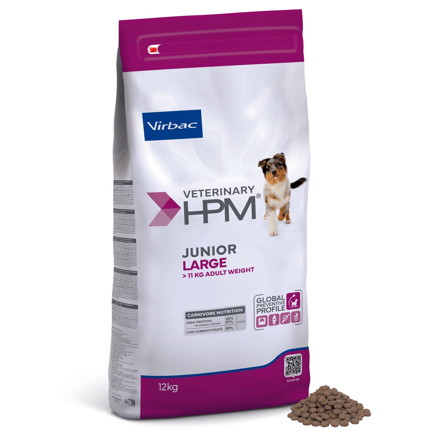 Virbac Veterinary HPM Junior Large Dog 12 kg RIKKOONTUNUT