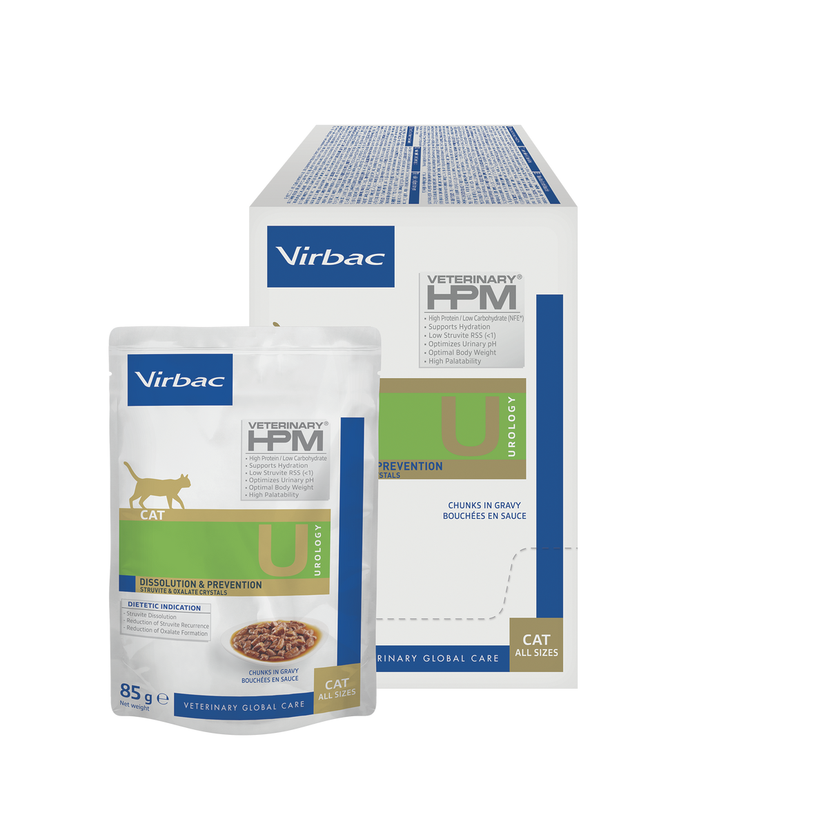 Virbac Veterinary HPM Urology Dissolution & Prevention kissalle 12 x 85 g