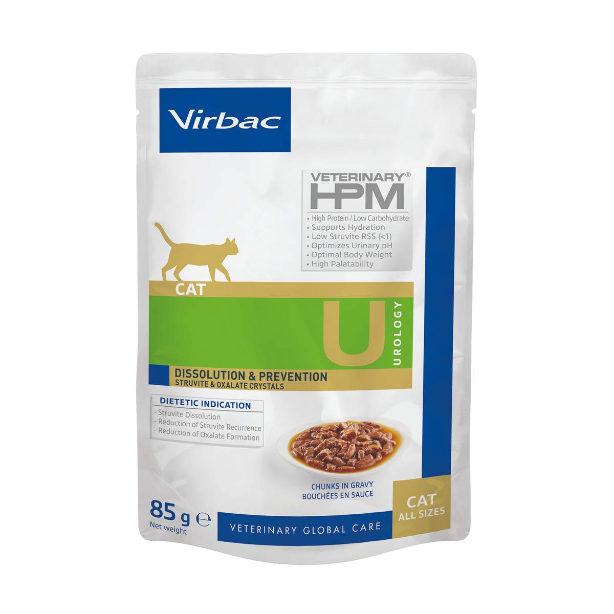 Virbac Veterinary HPM Urology Dissolution & Prevention kissalle 85 g MAISTELUPAKKAUS