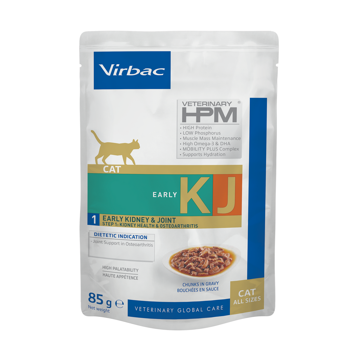 Virbac Veterinary HPM Early Kidney & Joint KJ1 kissalle 85 g MAISTELUPAKKAUS