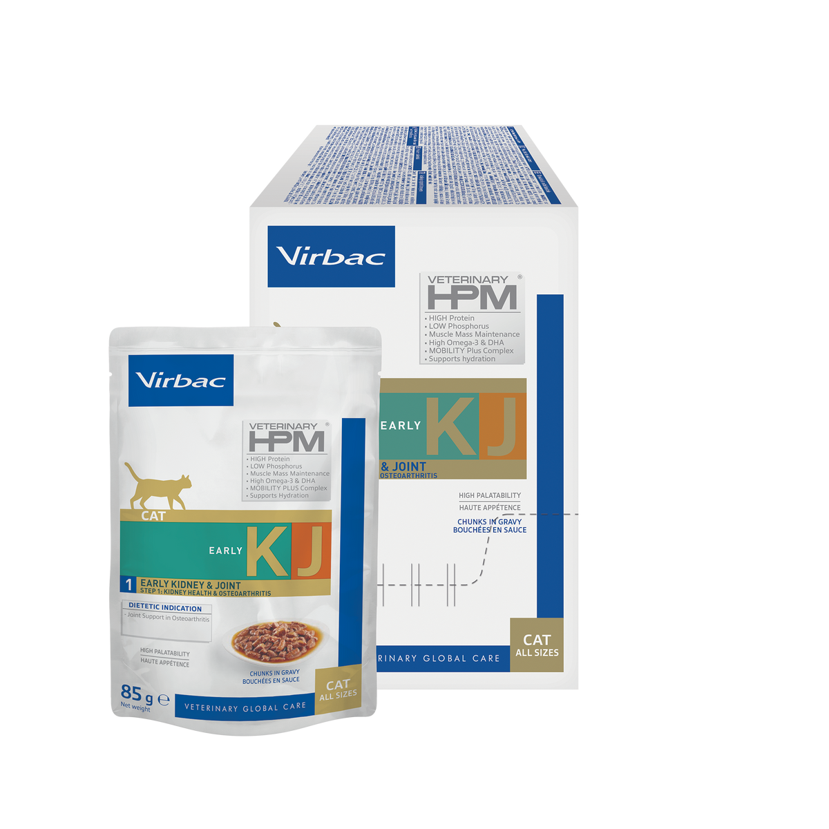 Virbac Veterinary HPM Early Kidney & Joint KJ1 kissalle 12 x 85g