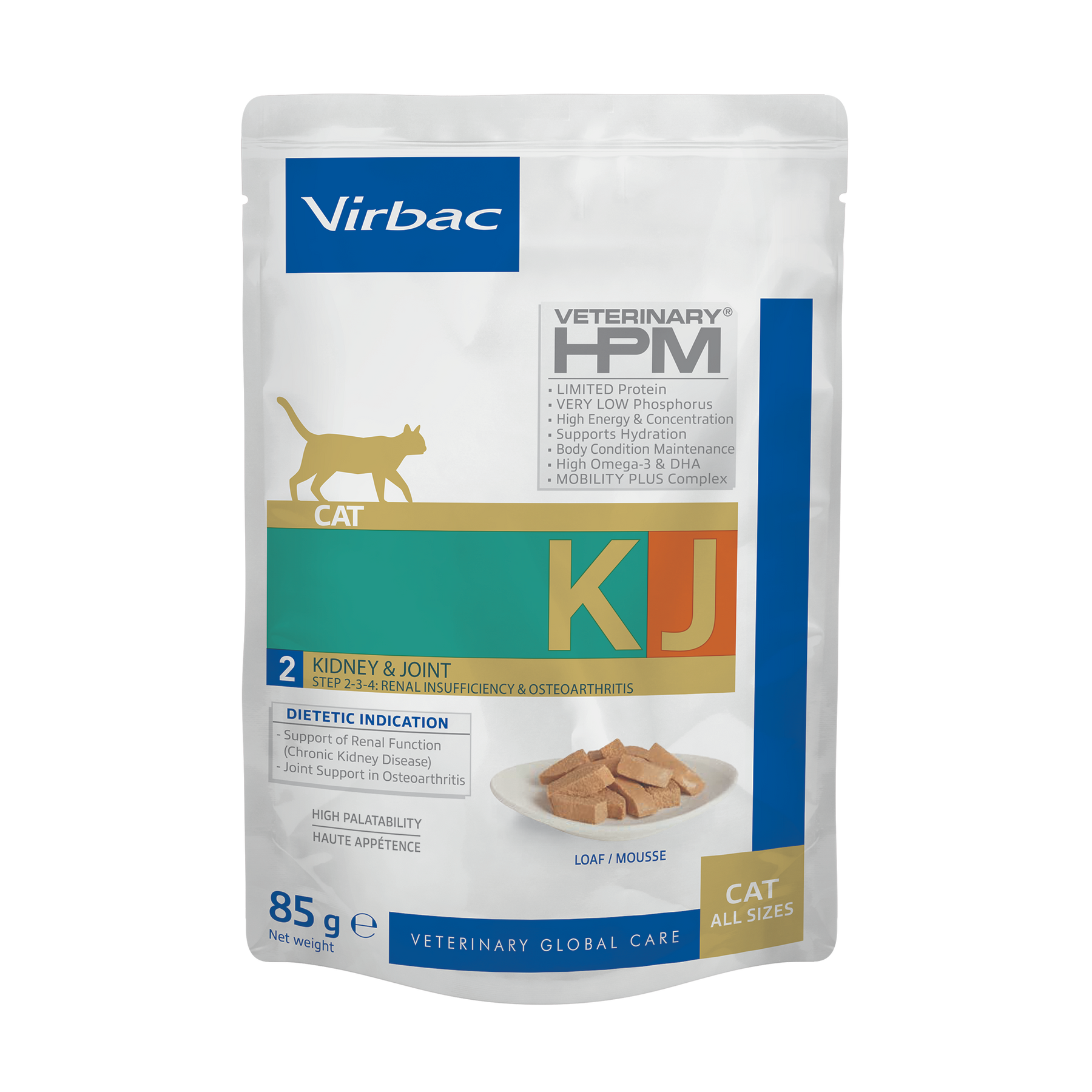 Virbac Veterinary HPM Cat Kidney & Joint KJ2 Wet Food 85 g