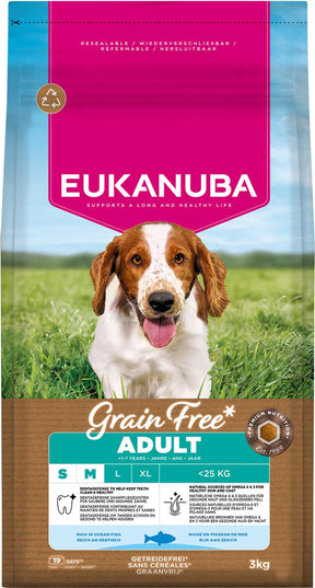Eukanuba Adult Small/Medium Grain Free Ocean Fish koiran kuivaruoka