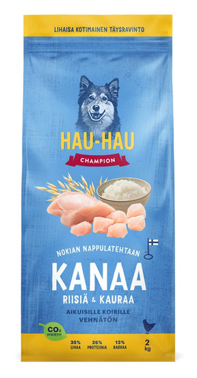 Hau-Hau Champion Kanaa, riisiä & kauraa aikuisille koirille