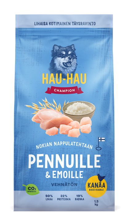 Hau-Hau Champion Kanaa, riisiä & kauraa pennuille ja emoille 1,5 kg