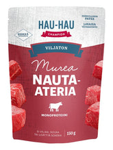 Hau-Hau Champion Makuateria Nauta aikuisille koirille 16 x 150g
