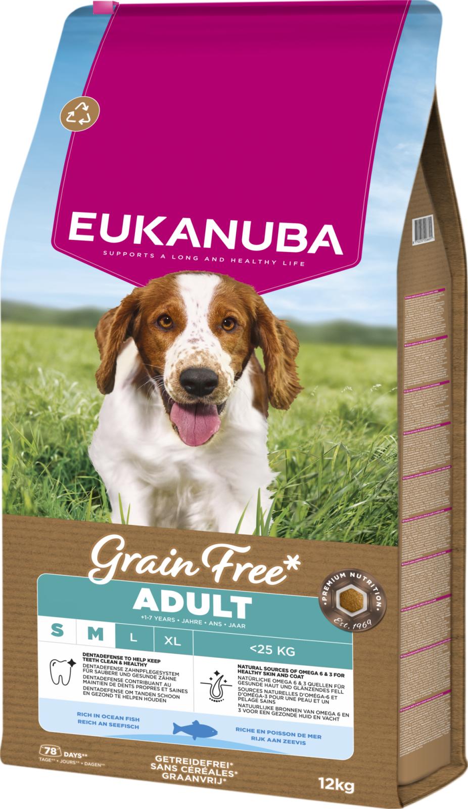 Eukanuba Adult Small/Medium Grain Free Ocean Fish koiran kuivaruoka