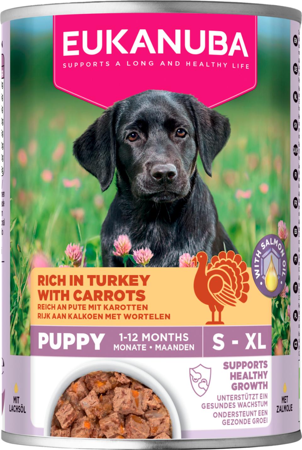 Eukanuba wet food puppies turkey with carrots koiralle 400 g