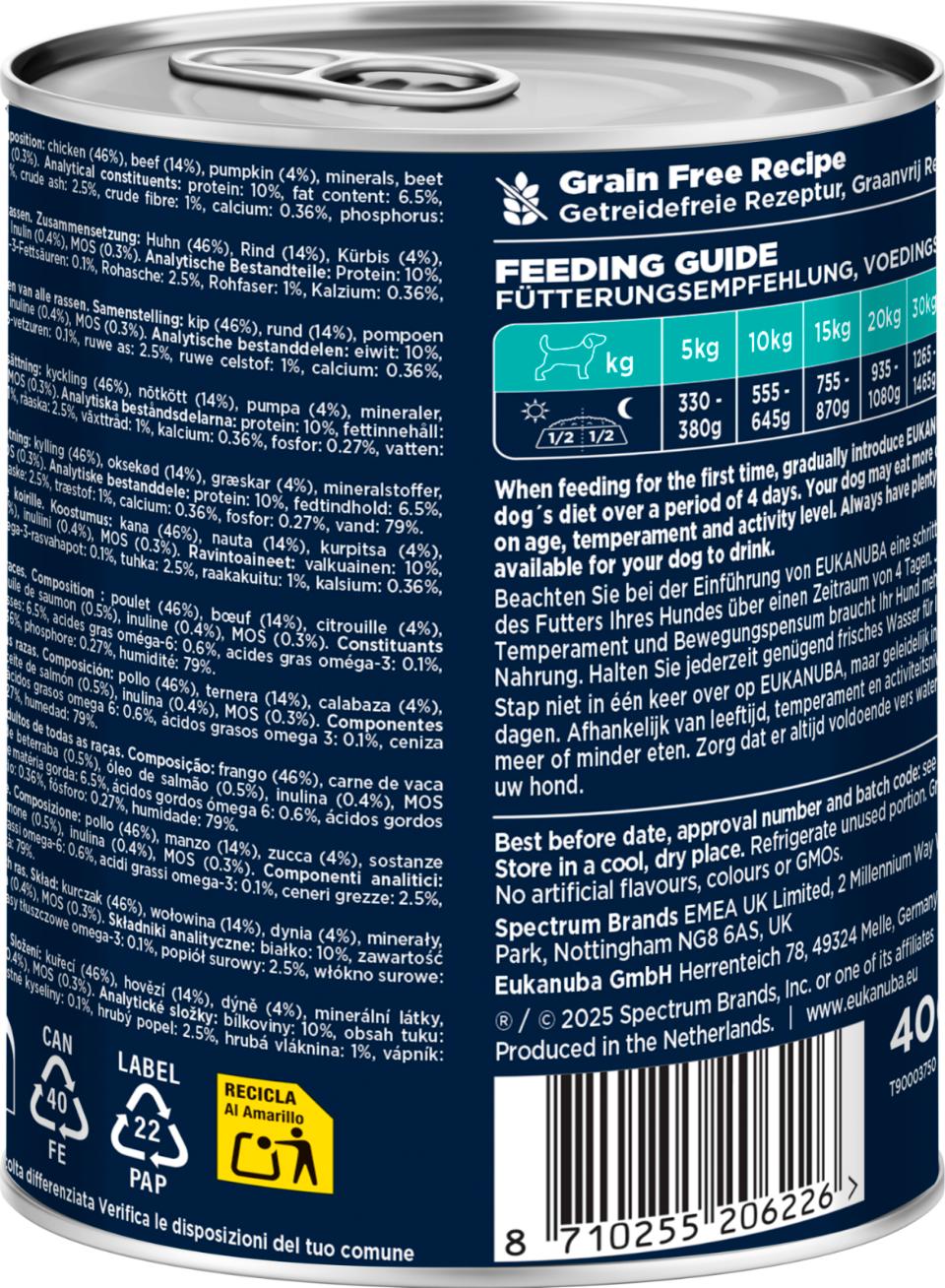 Eukanuba wet food adult beef with pumpkin koiralle 6 x 400 g SÄÄSTÖPAKKAUS