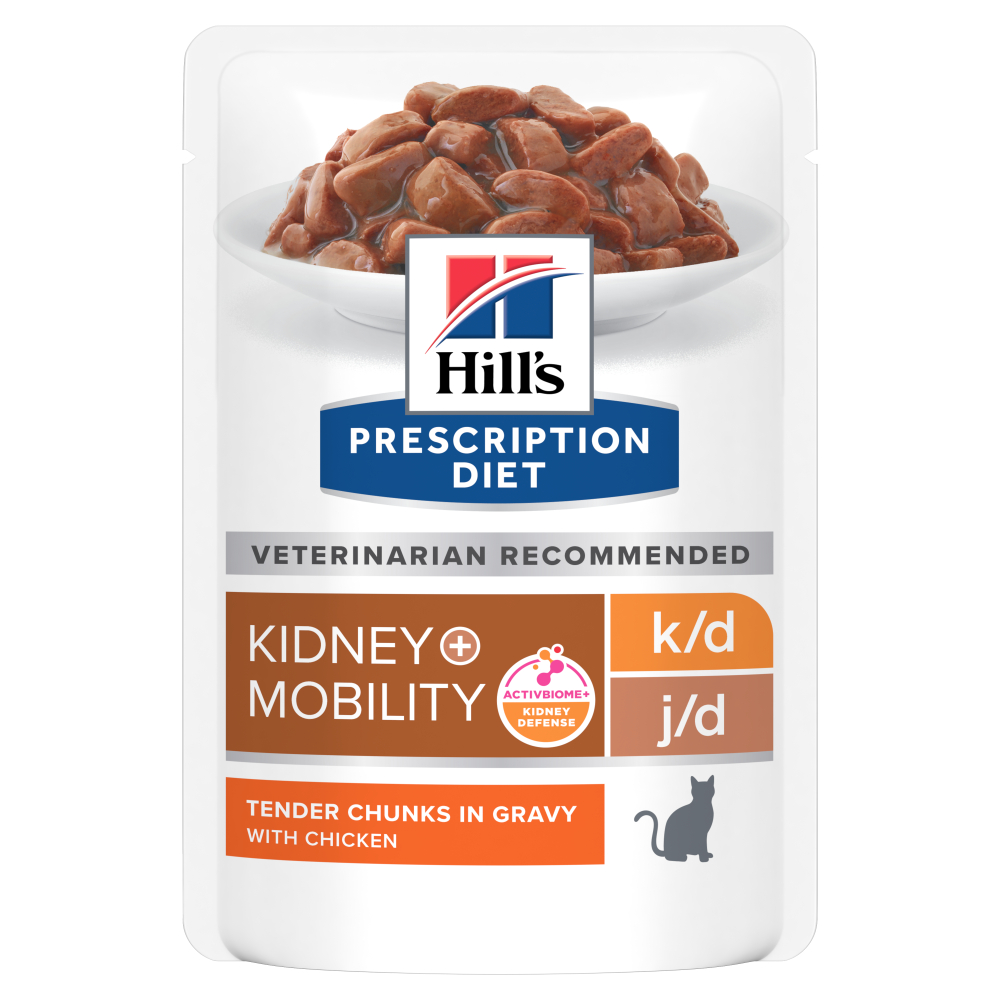 Hill's k/d + j/d Kidney Mobility with Chicken kissalle 85 g MAISTELUPAKKAUS