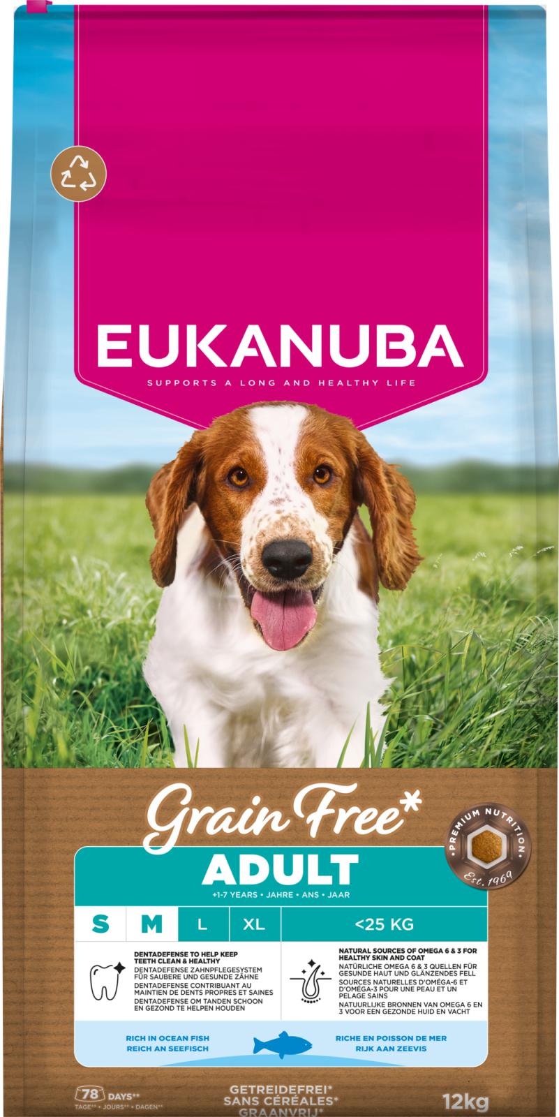 Eukanuba Adult Small/Medium Grain Free Ocean Fish koiran kuivaruoka