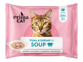 PrimaCat Soup Tonnikalaa & Katkarapua liemessä kissoille 4 x 40 g