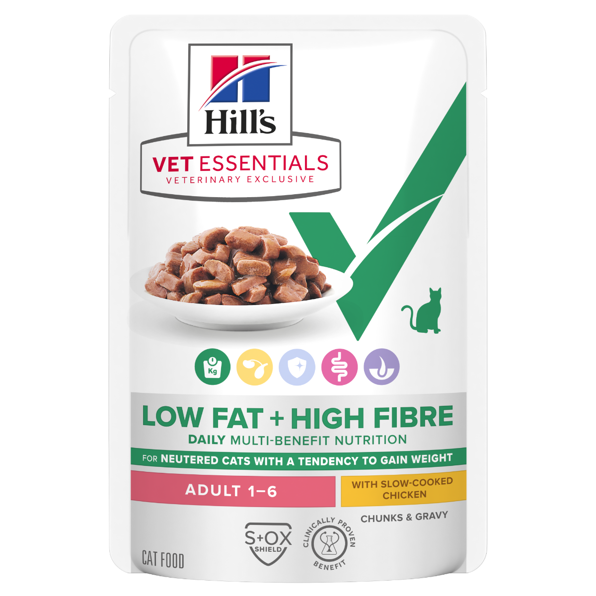 Hill's Vet Essentials Multi-Benefit + Low Fat + High Fibre Adult with Chicken kissalle 85 g MAISTELUPAKKAUS