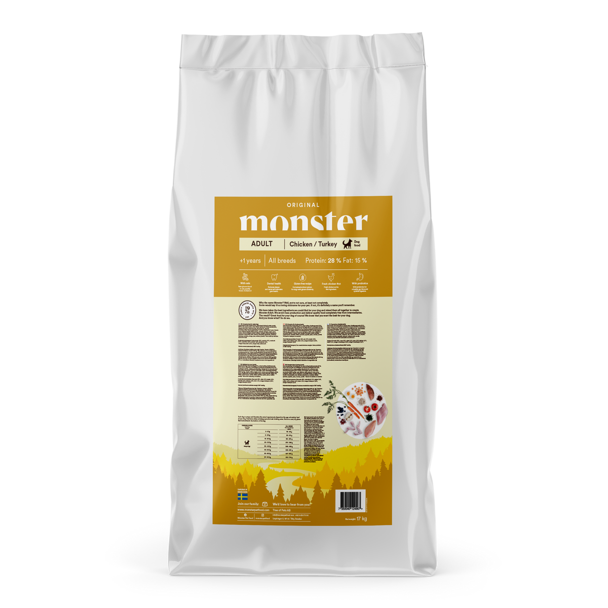 Monster Dog Original Adult Chicken-Turkey koiralle
