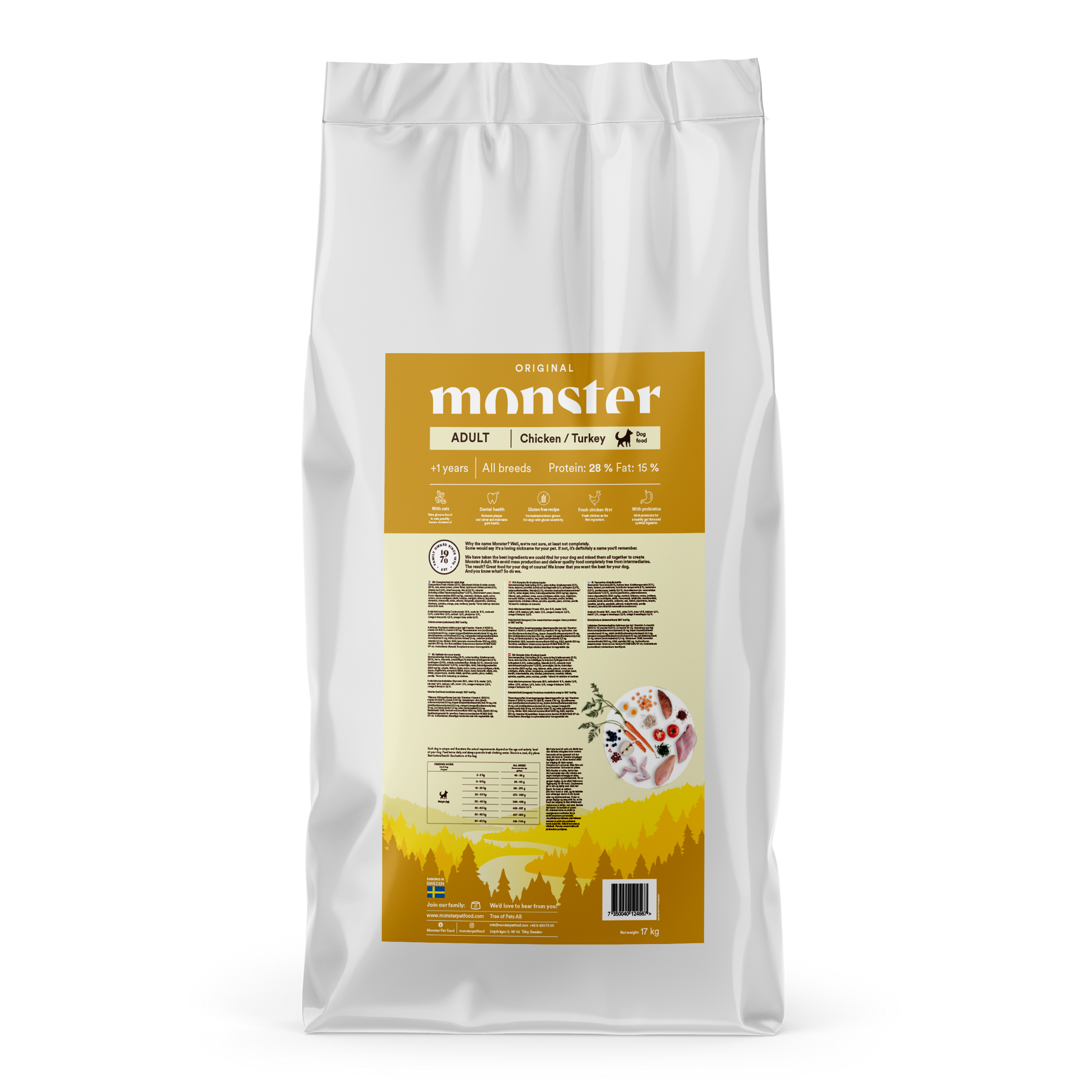 Monster Dog Original Adult Chicken-Turkey koiralle