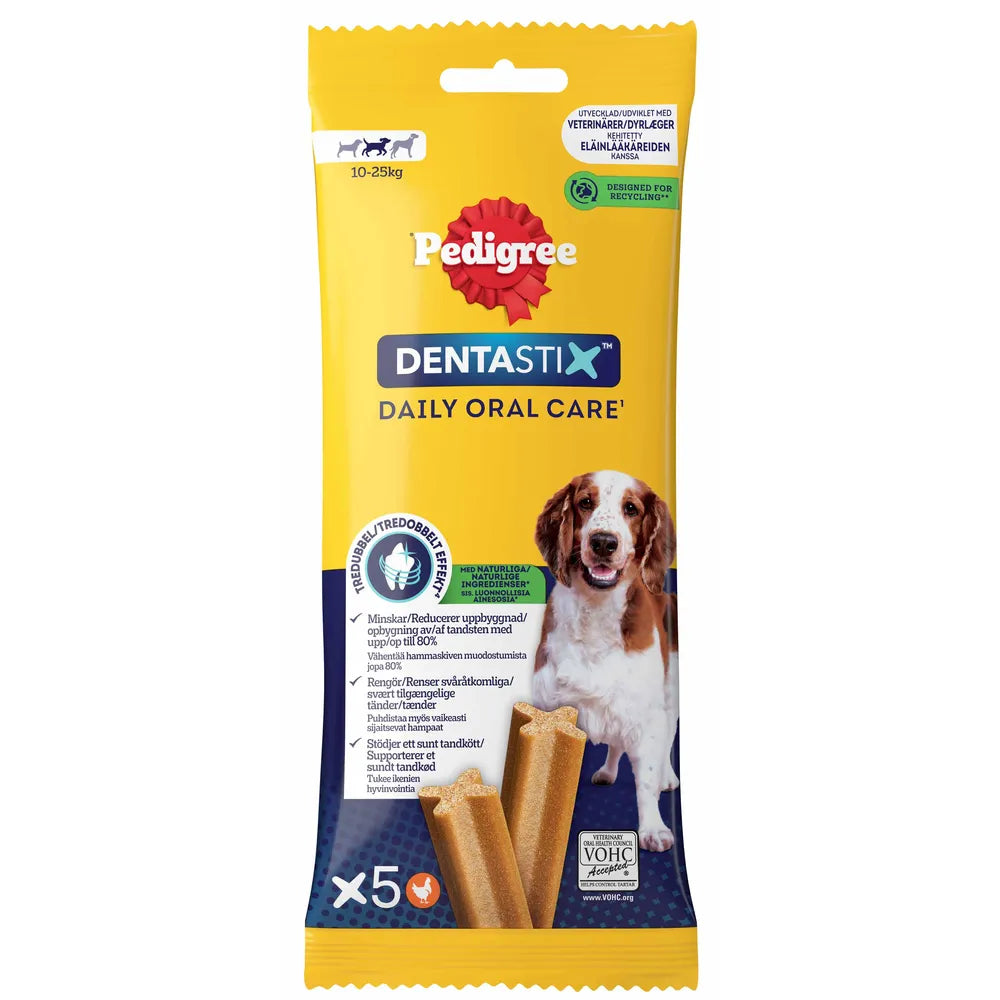 Pedigree Dentastix M 10 - 25 kg koiralle 5 kpl