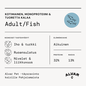 Alvar Pet Adult/Fish koiran kuivaruoka