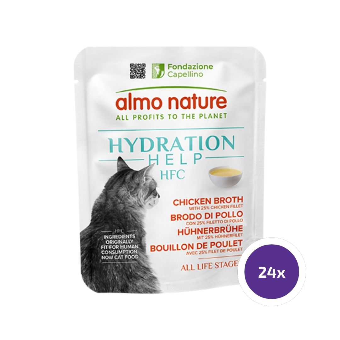 Almo Nature HFC Hydration Help Kanaliemi kanafileellä 24 x 50 g kissalle SÄÄSTÖPAKKAUS