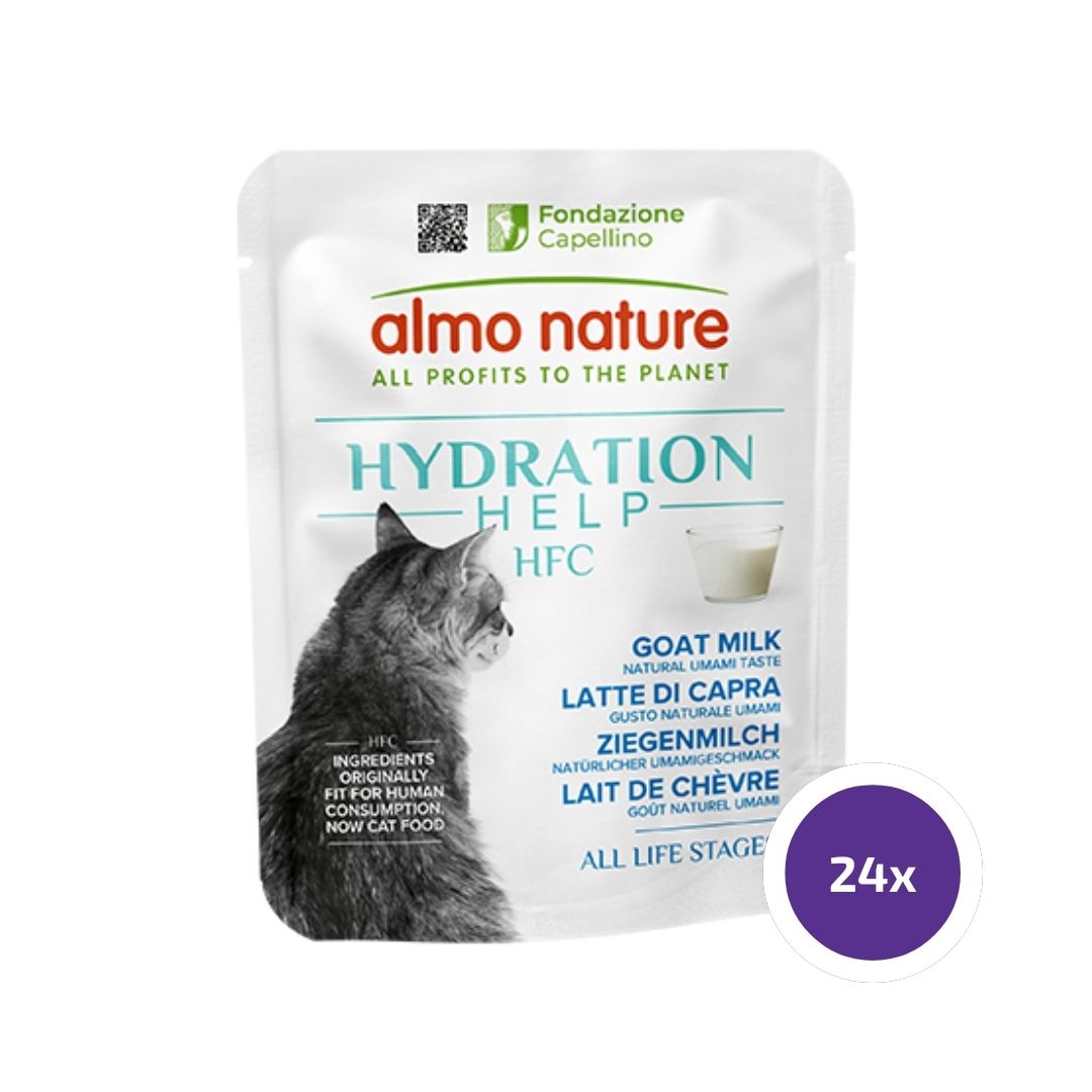 Almo Nature HFC Hydration Help Vuohenmaito 24 x 50 g kissalle SÄÄSTÖPAKKAUS