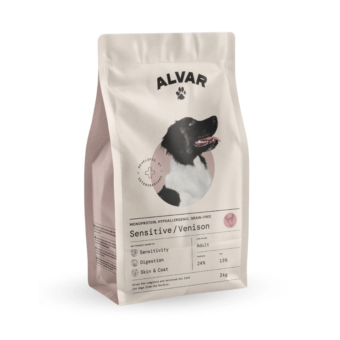 Alvar Pet Sensitive/Venison -kuivaruoka koirille 2 x 7 kg SÄÄSTÖPAKKAUS