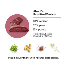 Alvar Pet Sensitive/Venison -kuivaruoka koirille 2 x 7 kg SÄÄSTÖPAKKAUS