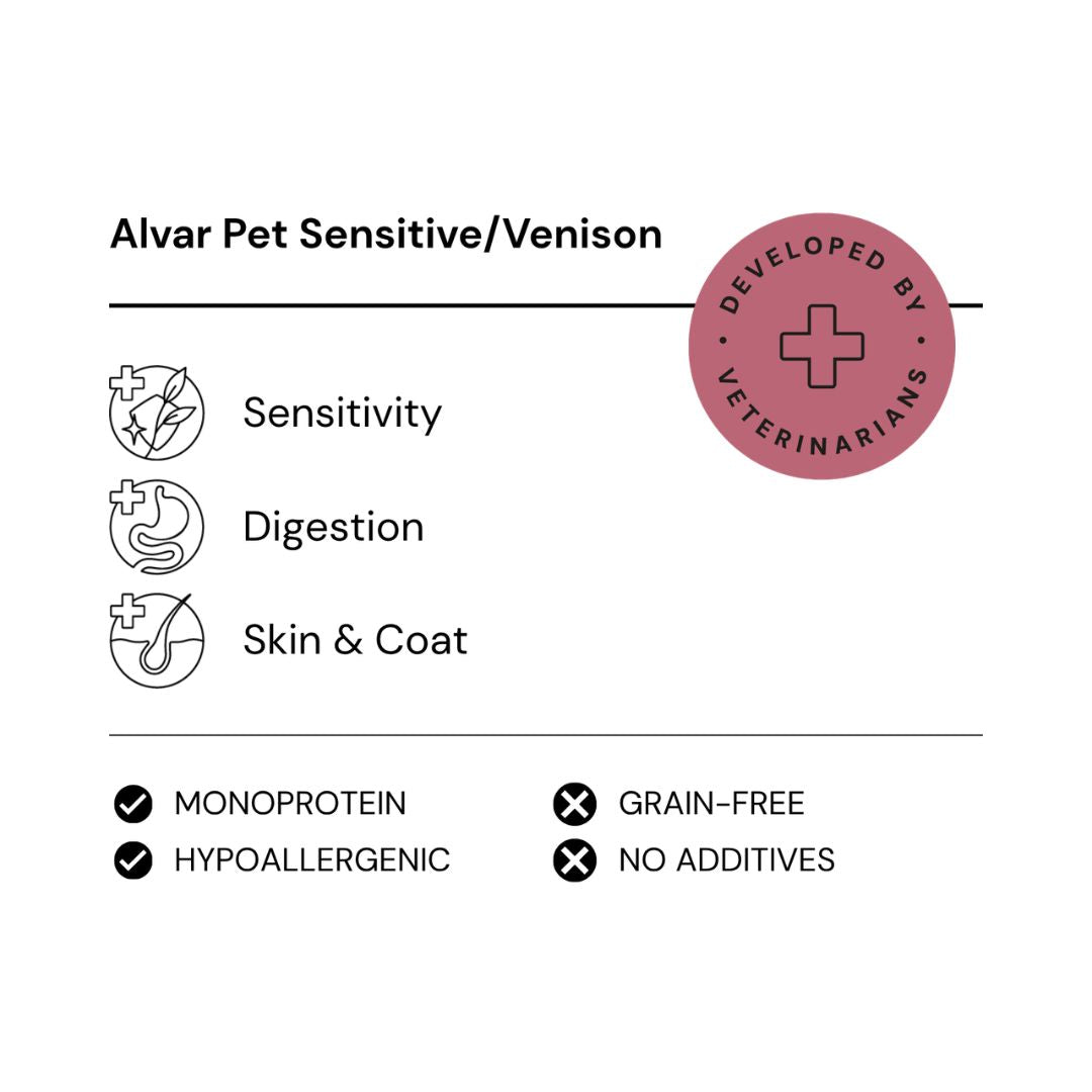 Alvar Pet Sensitive/Venison -kuivaruoka koirille 2 x 7 kg SÄÄSTÖPAKKAUS