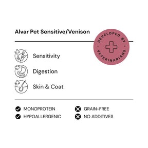Alvar Pet Sensitive/Venison -kuivaruoka koirille 2 x 7 kg SÄÄSTÖPAKKAUS