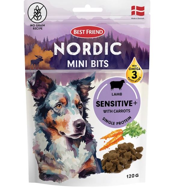 Best Friend Nordic Mini Bits Sensitive+ lammasmakupala koiralle 120 g