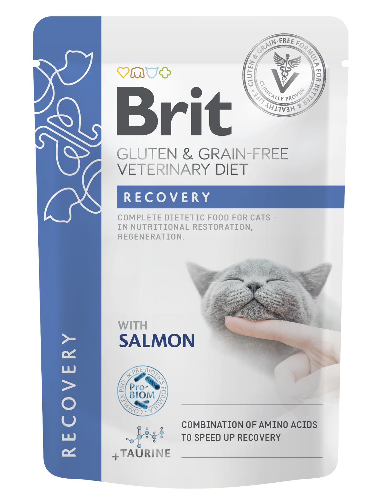 Brit Veterinary Diet Pouch Recovery with Salmon kissalle 85 g MAISTELUPAKKAUS