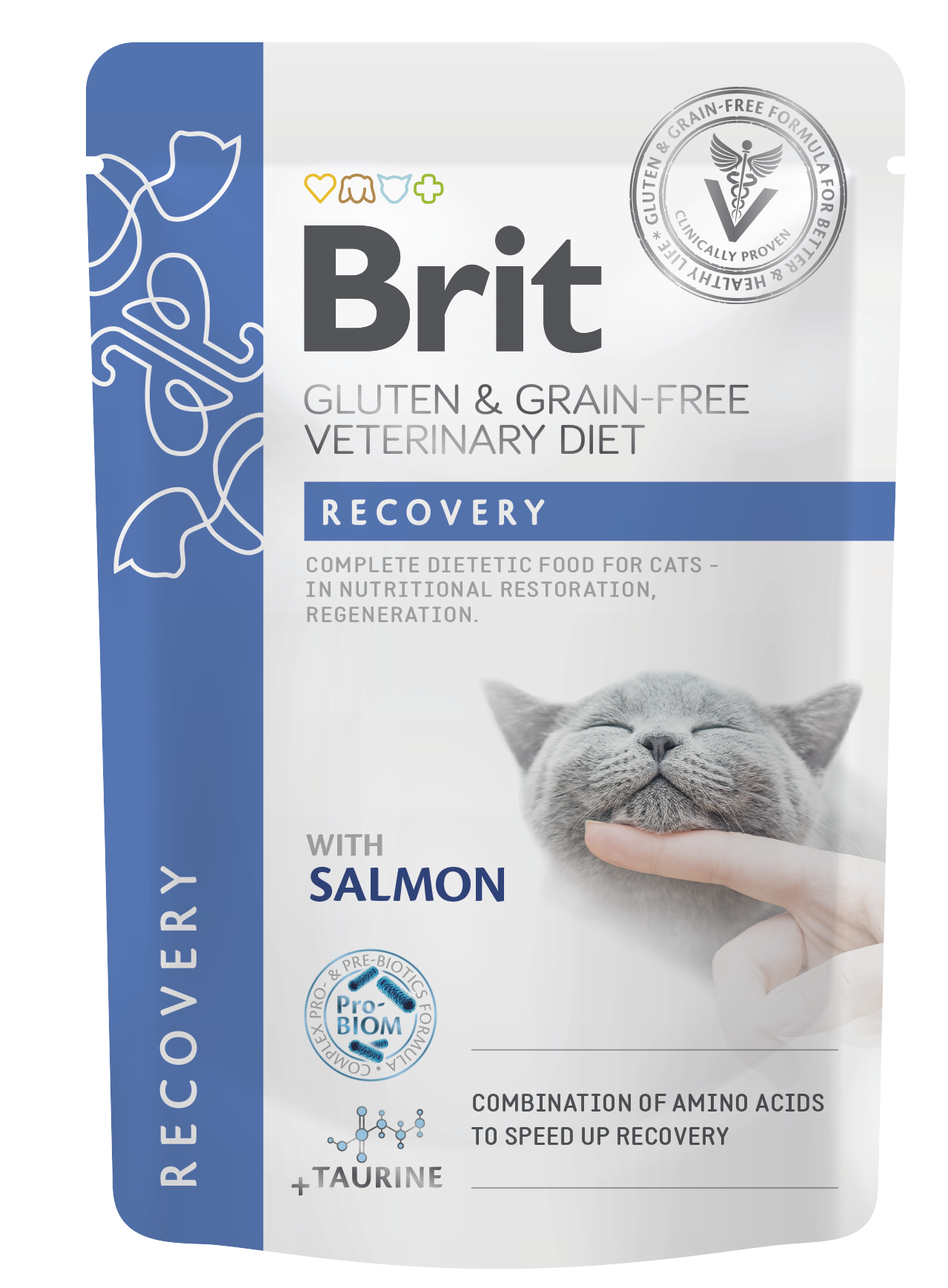 Brit Veterinary Diet Pouch Recovery with Salmon kissalle 85 g MAISTELUPAKKAUS