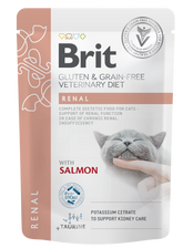 Brit Veterinary Diet Pouch Renal with Salmon kissalle 85 g MAISTELUPAKKAUS