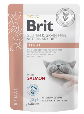 Brit Veterinary Diet Pouch Renal with Salmon kissalle 12 x 85 g