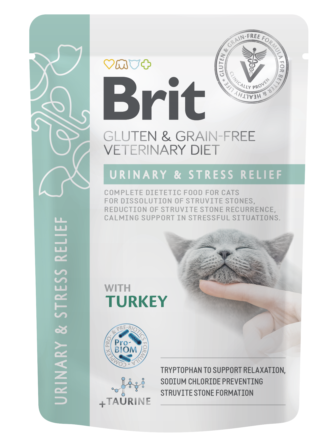Brit Veterinary Diet Pouch Urinary & Stress Relief with Turkey kissalle 12 x 85 g
