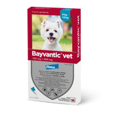 Bayvantic vet 100/500 mg 4 x 1 ml paikallisvaleluliuos koirille 4–10 kg