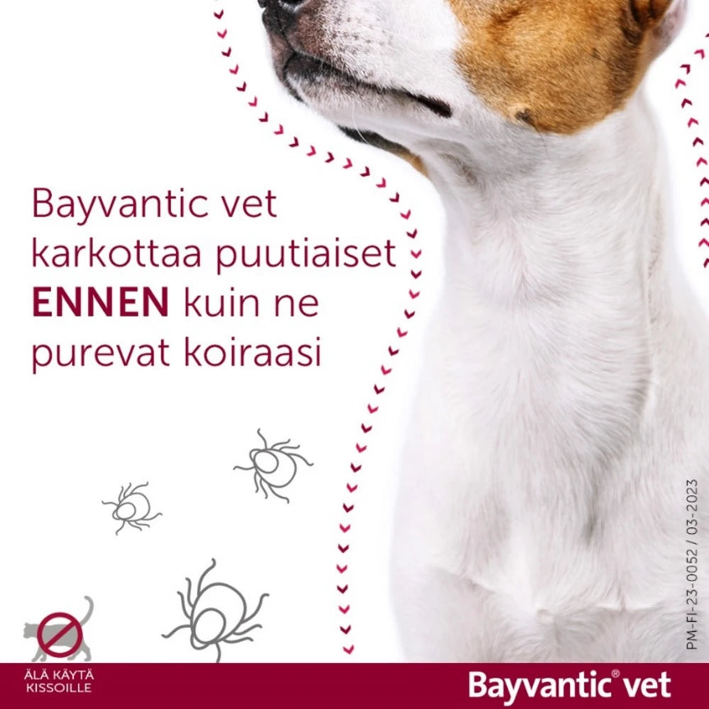 Bayvantic vet 250/1250 mg 4 x 2.5 ml paikallisvaleluliuos koirille 10–25 kg