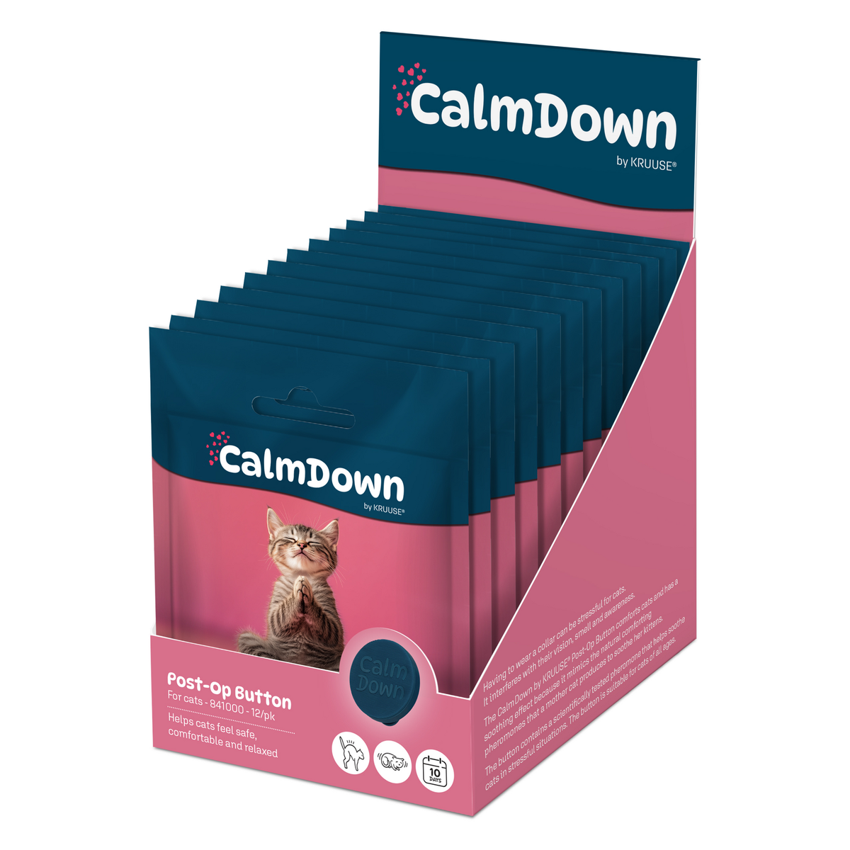 CalmDown by KRUUSE leikkauksenjälkeinen rauhoittava nappi, kissat 12 kpl MONIPAKKAUS