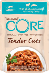 Core Tender Cuts Chicken and Salmon in Gravy kissalle 85 g