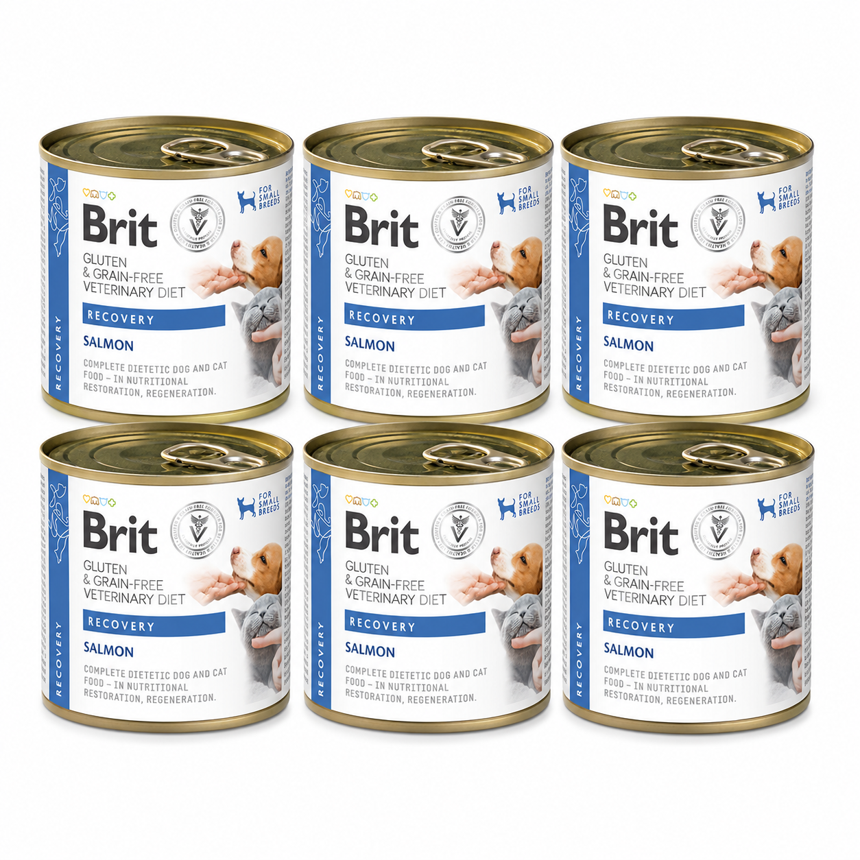 Brit Veterinary Diet Recovery Salmon märkäruoka kissalle ja koiralle 6 x 200 g